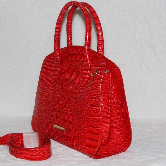 BRAHMIN Rosetta Satchel Red Sriracha Melbourne Purse Tote Crossbody Bag NWT - Picture 5 of 7